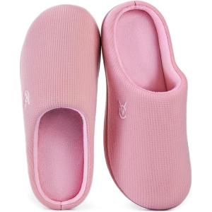 imageVeraCosy Womens TwoTone Slippers Soft Comfy Knit Memory Foam Nonslip Indoor House ShoesGentle Pink