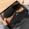 imageVeraCosy Mens Cozy Knit Slipper Breathable Memory Foam Indoor House Shoes with None Slip Rubber SoleDark Black