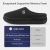 imageVeraCosy Mens Cozy Knit Slipper Breathable Memory Foam Indoor House Shoes with None Slip Rubber SoleDark Black