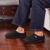 imageVeraCosy Mens Cozy Knit Slipper Breathable Memory Foam Indoor House Shoes with None Slip Rubber SoleDark Black