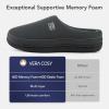 imageVeraCosy Mens Cozy Knit Slipper Breathable Memory Foam Indoor House Shoes with None Slip Rubber SoleLight Gray