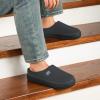 imageVeraCosy Mens Cozy Knit Slipper Breathable Memory Foam Indoor House Shoes with None Slip Rubber SoleLight Gray