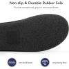 imageVeraCosy Mens Cozy Knit Slipper Breathable Memory Foam Indoor House Shoes with None Slip Rubber SoleLight Gray