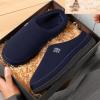 imageVeraCosy Mens Cozy Knit Slipper Breathable Memory Foam Indoor House Shoes with None Slip Rubber SoleNavy Blue