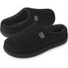 imageVeraCosy Mens Cozy Knit Slipper Breathable Memory Foam Indoor House Shoes with None Slip Rubber SoleDark Black
