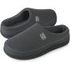 imageVeraCosy Mens Cozy Knit Slipper Breathable Memory Foam Indoor House Shoes with None Slip Rubber SoleLight Gray