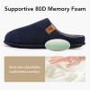 imageVeraCosy Mens Cozy Slipon Slippers Corduroy Memory Foam Indoor House ShoesNavy Blue