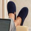 imageVeraCosy Mens Cozy Slipon Slippers Corduroy Memory Foam Indoor House ShoesNavy Blue
