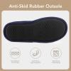 imageVeraCosy Mens Cozy Slipon Slippers Corduroy Memory Foam Indoor House ShoesNavy Blue