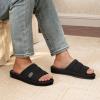 imageVeraCosy Mens Open Toe Slippers Breathable Corn Knit Memory Foam with Non Slip SoleDark Black