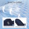 imageVeraCosy Mens Open Toe Slippers Breathable Corn Knit Memory Foam with Non Slip SoleIndigo Blue
