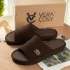 imageVeraCosy Mens Open Toe Slippers Breathable Corn Knit Memory Foam with Non Slip SoleMocha Coffee