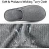 imageVeraCosy Womens Comfy Scuff Slippers Soft Terry Cloth Memory Foam Home House ShoesLight Gray