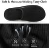 imageVeraCosy Womens Comfy Scuff Slippers Soft Terry Cloth Memory Foam Home House ShoesMatte Black