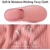 imageVeraCosy Womens Comfy Scuff Slippers Soft Terry Cloth Memory Foam Home House ShoesRose Pink