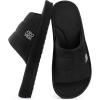 imageVeraCosy Mens Open Toe Slippers Breathable Corn Knit Memory Foam with Non Slip SoleDark Black