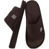 imageVeraCosy Mens Open Toe Slippers Breathable Corn Knit Memory Foam with Non Slip SoleMocha Coffee
