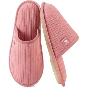 imageVeraCosy Womens Comfy Scuff Slippers Soft Terry Cloth Memory Foam Home House ShoesRose Pink