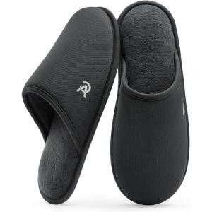 imageVeraCosy Mens Cozy Scuff Slippers NonSlip Corn Knit Memory Foam Indoor House ShoesDark Gray
