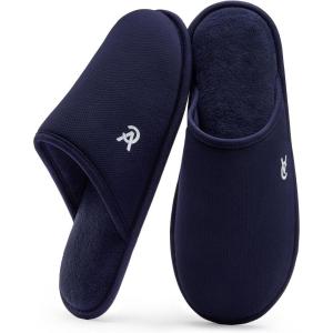 imageVeraCosy Mens Cozy Scuff Slippers NonSlip Corn Knit Memory Foam Indoor House ShoesNavy Blue