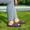 imageVeraCosy Mens OpenToe Slippers Memory Foam Indoor Outdoor House ShoesMatt Black