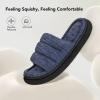 imageVeraCosy Mens OpenToe Slippers Memory Foam Indoor Outdoor House ShoesNavy Blue