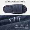 imageVeraCosy Mens OpenToe Slippers Memory Foam Indoor Outdoor House ShoesNavy Blue