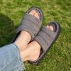 imageVeraCosy Mens OpenToe Slippers Memory Foam Indoor Outdoor House ShoesUltimate Gray