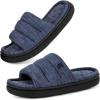 imageVeraCosy Mens OpenToe Slippers Memory Foam Indoor Outdoor House ShoesNavy Blue