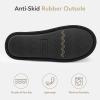 imageVeraCosy Mens Cozy Scuff Slipper Non Slip Corn Knit Memory Foam Indoor House ShoesDark Black