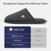 imageVeraCosy Mens Cozy Scuff Slipper Non Slip Corn Knit Memory Foam Indoor House ShoesDark Gray