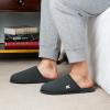 imageVeraCosy Mens Cozy Scuff Slipper Non Slip Corn Knit Memory Foam Indoor House ShoesDark Gray