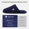 imageVeraCosy Mens Cozy Scuff Slipper Non Slip Corn Knit Memory Foam Indoor House ShoesNavy Blue