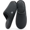 imageVeraCosy Mens Cozy Scuff Slipper Non Slip Corn Knit Memory Foam Indoor House ShoesDark Gray