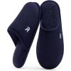 imageVeraCosy Mens Cozy Scuff Slipper Non Slip Corn Knit Memory Foam Indoor House ShoesNavy Blue