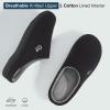 imageVeraCosy Mens TwoTone Memory Foam House Slippers Indoor Outdoor Durable Rubber SoleMuted Black Gray
