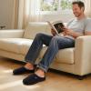 imageVeraCosy Mens TwoTone Memory Foam House Slippers Indoor Outdoor Durable Rubber SoleMuted Black Gray