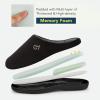 imageVeraCosy Mens TwoTone Memory Foam House Slippers Indoor Outdoor Durable Rubber SoleMuted Black Gray