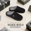imageVeraCosy Mens TwoTone Memory Foam House Slippers Indoor Outdoor Durable Rubber SoleMuted Black Gray