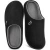 imageVeraCosy Mens TwoTone Memory Foam House Slippers Indoor Outdoor Durable Rubber SoleMuted Black Gray