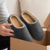 imageVeraCosy Mens Wool Felt Slippers with Comfy Fuzzy Faux Sherpa Slipon Memory Foam for Indoor HouseDark Gray