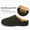 imageVeraCosy Mens Wool Felt Slippers with Comfy Fuzzy Faux Sherpa Slipon Memory Foam for Indoor HouseUmber Green