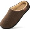 imageVeraCosy Mens Wool Felt Slippers with Comfy Fuzzy Faux Sherpa Slipon Memory Foam for Indoor HouseNutty Coffee