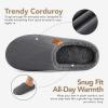 imageVeraCosy Mens Cozy Slipon Slippers Corduroy Memory Foam Indoor House ShoesCold Pebble