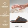imageVeraCosy Mens Knitted Scottish Slippers with Soft Memory Foam Non Slip Indoor Rubber SoleBlack