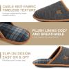 imageVeraCosy Mens Knitted Scottish Slippers with Soft Memory Foam Non Slip Indoor Rubber SoleBlack
