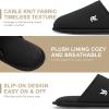 imageVeraCosy Mens Knitted Scottish Slippers with Soft Memory Foam Non Slip Indoor Rubber SoleDark Black