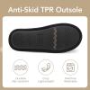imageVeraCosy Mens Knitted Scottish Slippers with Soft Memory Foam Non Slip Indoor Rubber SoleDark Black
