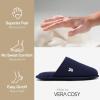 imageVeraCosy Mens Knitted Scottish Slippers with Soft Memory Foam Non Slip Indoor Rubber SoleDark Blue