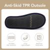 imageVeraCosy Mens Knitted Scottish Slippers with Soft Memory Foam Non Slip Indoor Rubber SoleDark Blue